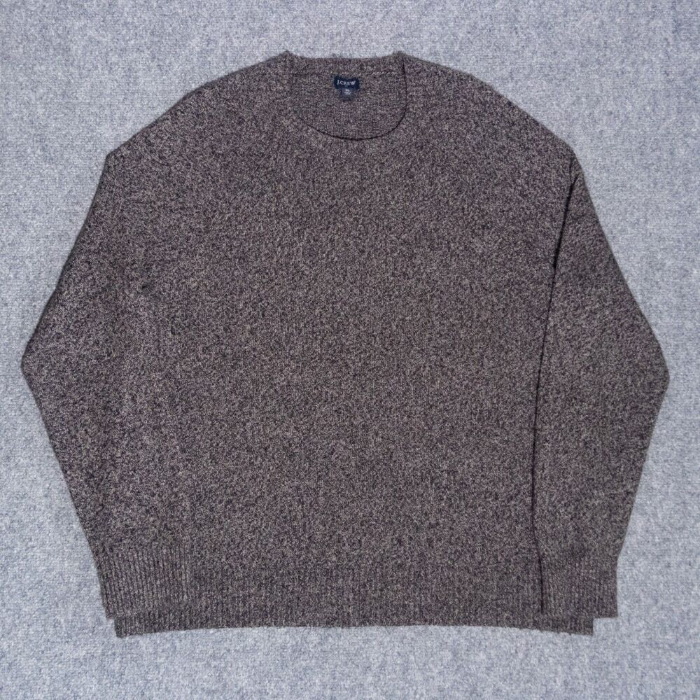 J Crew Lambswool Supersoft Blend Crewneck Sweater Men's XL Brown Preppy Knit